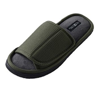 Roxoni Men’s Adjustable Slide Slippers with Memory Foam for Indoor and Outdoor Comfort