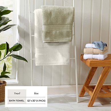 Madelinen 4-Pack Cotton Plush Bath Towel Set