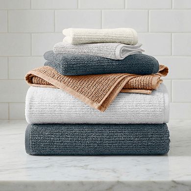 Madelinen 6-Piece Ribbed Bath Towel Set