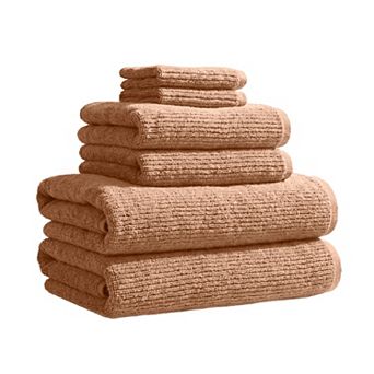 Madelinen® 6 pc Ribbed Bath Towel Set