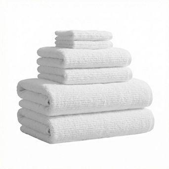 Madelinen® 6 pc Ribbed Bath Towel Set