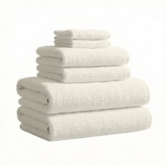 Madelinen® 6 pc Ribbed Bath Towel Set