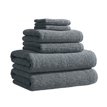 Madelinen® 6 pc Ribbed Bath Towel Set