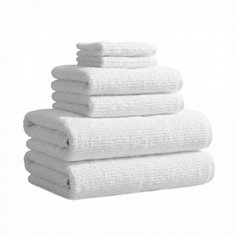 Madelinen® 6 pc Ribbed Bath Towel Set