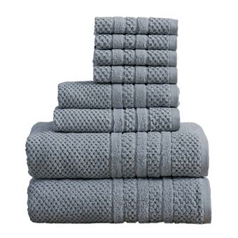 Madelinen® 8 pc Cotton Checkered Bath Towel Set