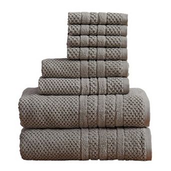 Madelinen® 8 pc Cotton Checkered Bath Towel Set