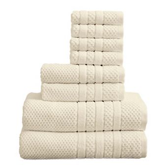 Madelinen® 8 pc Cotton Checkered Bath Towel Set