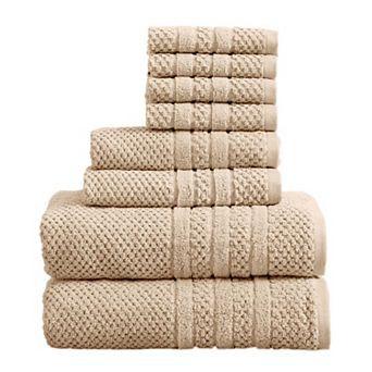 Madelinen® 8 pc Cotton Checkered Bath Towel Set