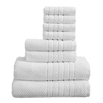 Madelinen® 8 pc Cotton Checkered Bath Towel Set