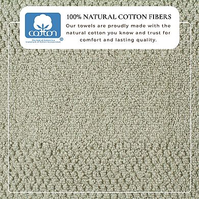 Madelinen 6-Piece Cotton Textured Woven Bath Towel Set