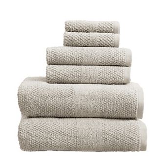 Madelinen® 6 pc Cotton Textured Woven Bath Towel Set