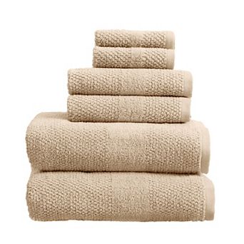 Madelinen® 6 pc Cotton Textured Woven Bath Towel Set