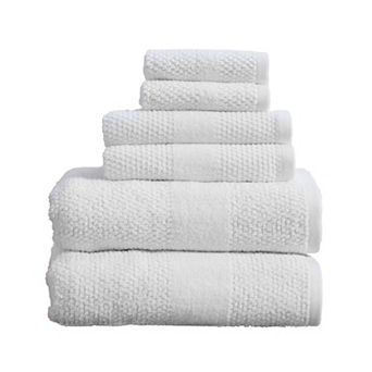 Madelinen® 6 pc Cotton Textured Woven Bath Towel Set