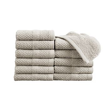 Madelinen® 12-Pack Cotton Textured Woven Washcloth Set