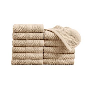 Madelinen® 12-Pack Cotton Textured Woven Washcloth Set
