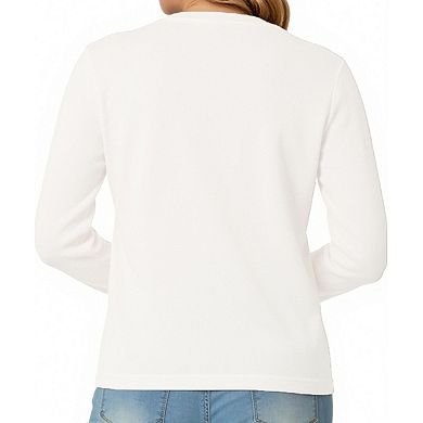 Women's Crewneck Cardigan Lightweight Long Sleeve Soft Knit Cardigans Sweater