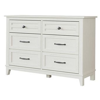 6 Drawer Dresser for Bedroom 47" Wide Freestanding Wooden Chest, for Living Room, Entryway