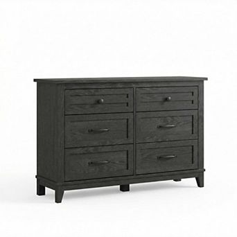 6 Drawer Dresser for Bedroom 47" Wide Freestanding Wooden Chest, for Living Room, Entryway