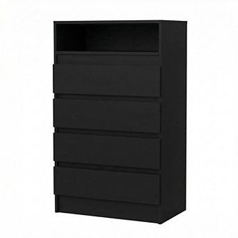 Modern 4 Drawer Dresser with LED Lights Bedroom, Living Room Storage Cabinet