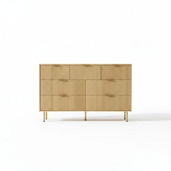 Modern 7-Drawer Dresser - Spacious Wooden Chest of Drawers - for Bedroom, Living Room, Hallway