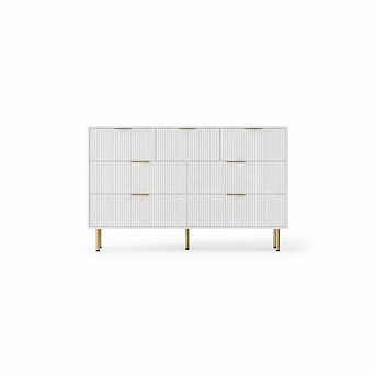Modern 7-Drawer Dresser - Spacious Wooden Chest of Drawers - for Bedroom, Living Room, Hallway