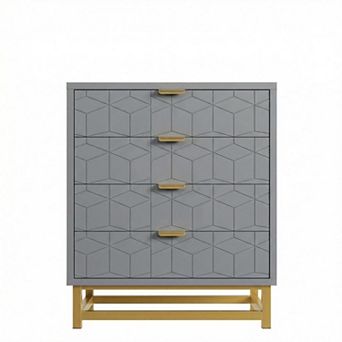 Modern 4 Drawer Dresser Versatile Organizer Cabinet for Bedroom, Living Room, Hallway, Entryway