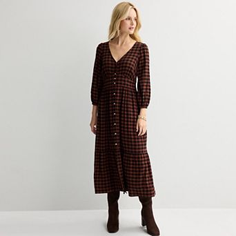 Women's Sonoma Goods For Life® Button Front Midi Dress
