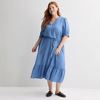 Plus Size Sonoma Goods For Life® Tiered Midi Dress