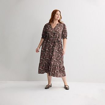 Plus Size Sonoma Goods For Life® Tiered Midi Dress