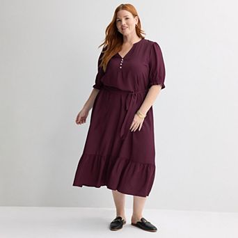 Plus Size Sonoma Goods For Life® Tiered Midi Dress