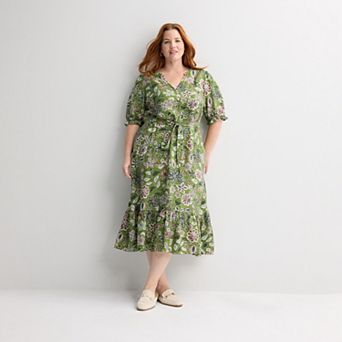 Plus Size Sonoma Goods For Life® Tiered Midi Dress