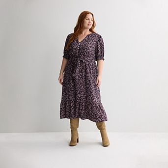 Plus Size Sonoma Goods For Life® Tiered Midi Dress