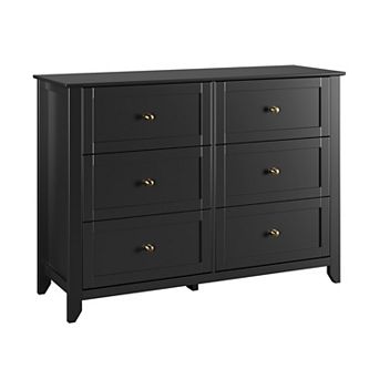Modern 6-Drawer Dresser - Wooden Storage Cabinet - Ideal for Living Room, Entryway, Bedroom