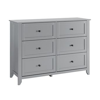Modern 6-Drawer Dresser - Wooden Storage Cabinet - Ideal for Living Room, Entryway, Bedroom