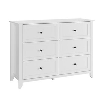 Modern 6-Drawer Dresser - Wooden Storage Cabinet - Ideal for Living Room, Entryway, Bedroom