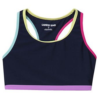 Girls 2-16 Lands' End Chlorine Resistant Contrast Racer Back Bikini Swim Top