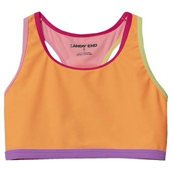 Girls 2-16 Lands' End Chlorine Resistant Contrast Racer Back Bikini Swim Top