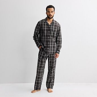Men's Sonoma Goods For Life® Woven Notch Pajama Top & Pajama Bottoms Set