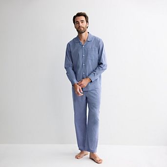 Men's Sonoma Goods For Life® Woven Notch Pajama Top & Pajama Bottoms Set