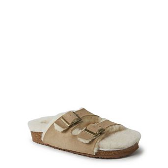 Fireside by Dearfoams Women's Genuine Shearling Double Band Slide Slippers