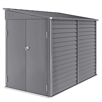 Outsunny 4.6' x 9' Metal Outdoor Storage Shed with Lockable Doors