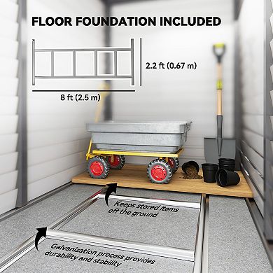 Outsunny 4.6' x 9' Metal Outdoor Storage Shed with Lockable Doors