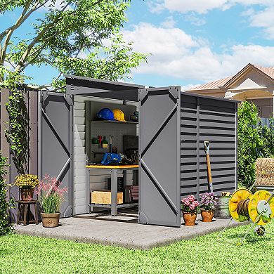 Outsunny 4.6' x 9' Metal Outdoor Storage Shed with Lockable Doors