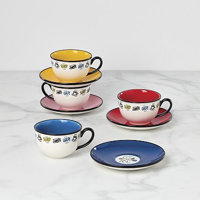 Lenox Chef Snoopy 4-Piece Tea Cup and Saucer Set