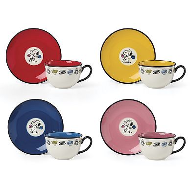 Lenox Chef Snoopy 4-Piece Tea Cup and Saucer Set