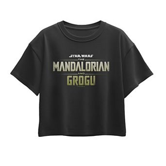 Girls 7-16 Star Wars The Mandalorian & Grogu Logo Boxy Tee