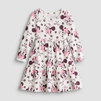 Baby & Toddler Girl Jumping Beans Disney's Minnie Mouse Long Sleeve Tiered Jersey Dress