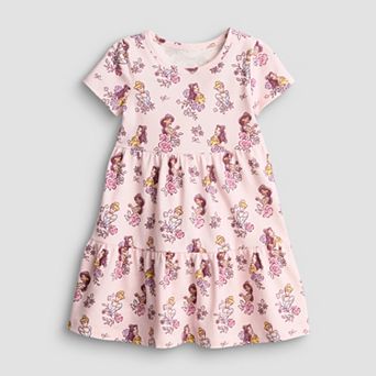 Baby & Toddler Girl Jumping Beans® Disney Princess Cinderella, Jasmine, Snow White Short Sleeve Tiered Jersey Dress