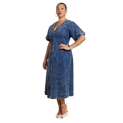 eloquii denim dress Knee Length Women 16 US theres a new favorite in our everyday lineup ELOQUII Women's Plus Size V
