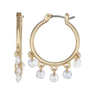 Nine West Gold-Tone Shaky Cry Click It Hoop Earrings